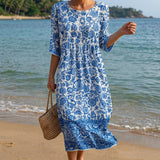 Liana - Maxi Dress with Round Neck and Print