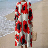 Elva - Floral Maxi Dress in Red