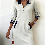 Susan - Chic Long Sleeve Cotton Dress