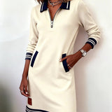 Susan - Chic Long Sleeve Cotton Dress