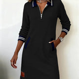 Susan - Chic Long Sleeve Cotton Dress