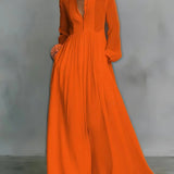 Christine - Flowing Button-Front Maxi Dress