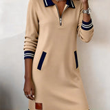 Susan - Chic Long Sleeve Cotton Dress
