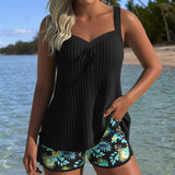 Seraphina - Striped Tankini with Two-Piece Swimsuit Bottom