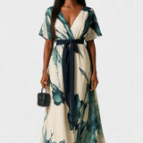 Vanessa - Long Dress Watercolor Print