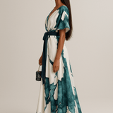 Vanessa - Long Dress Watercolor Print