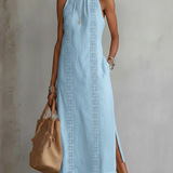 Christine - Sleeveless Lace Detail Midi Dress