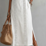 Christine - Sleeveless Lace Detail Midi Dress
