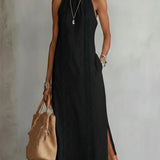 Christine - Sleeveless Lace Detail Midi Dress