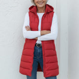 RAIN - Casual Sleeveless Hood Long Puffer Vest